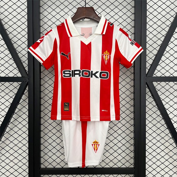 Camiseta Sporting Gijon Primera equipo Niño 2025-26